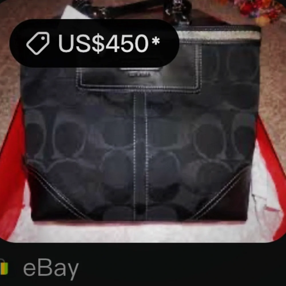 Vintage Y2K Coach 2006 Black Tote Bag shoulder bag - Picture 3 of 16